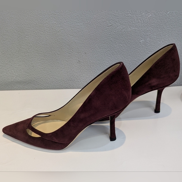 Jimmy Choo Shoes - NIB Jimmy Choo Elegant Burgundy Suede Margo Vamp Pumps, SZ 37